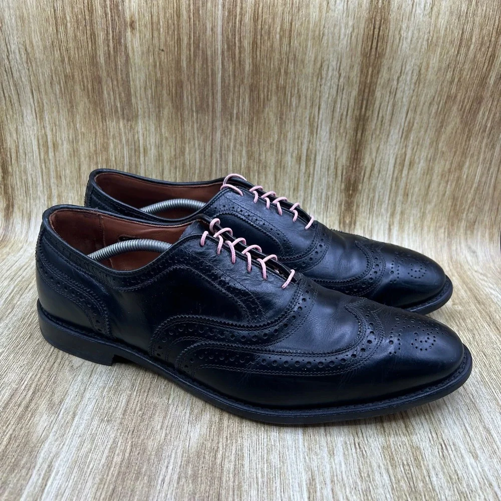 Allen Edmonds McAllister Oxford Mens Size 13 D Black Leather Wingtip Brogue 6205